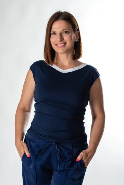 modry top s krištáľmi swarovski FAVAB