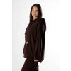 hneda oversize volna damska mikina s kapucnou FAVAB