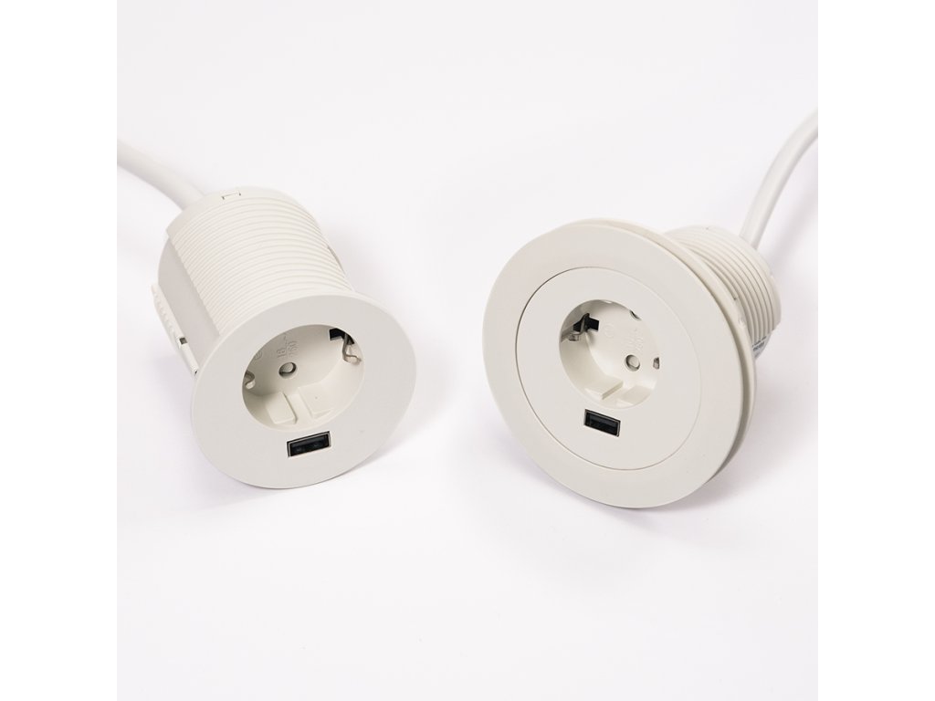 VersaTag 1x 230V, 1x USB-A, bílá, Schuko