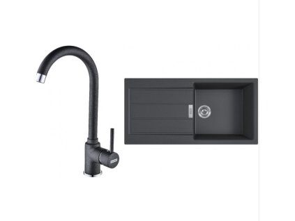 FRANKE Set T78Č S2D 611-100 černá + FP 9000.071 onyx