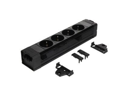 ASA Plastici Versatek Basic elektrická zásuvka Schuko (4×), GST konektor, matná černá