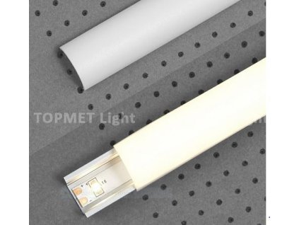 StrongLumio krycí lišta D k profilu Uni/Arc naklapávací půlkulatá mléčná 2000mm