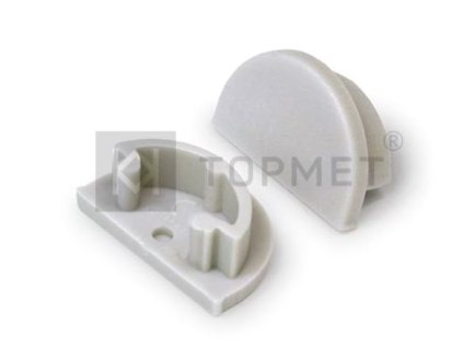 StrongLumio koncovky k profilu Arc 12 půlkulaté (pár) šedá