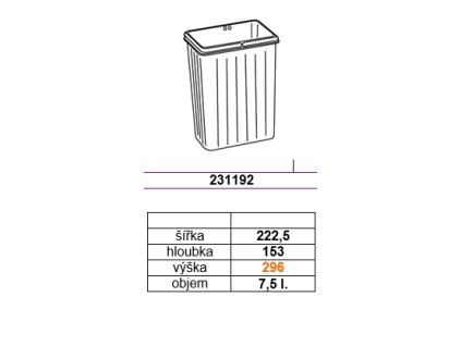 GOLLINUCCI Náhradní koš pro Sistema 900 a Linea 580 7,5 l