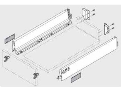 BLUM sada Antaro M 450 mm/30 kg, Blumotion/TOB, šedá R9006