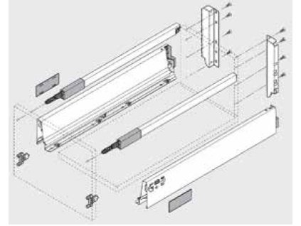 BLUM sada Antaro D 450 mm/30 kg, Blumotion/TOB, šedá R9006
