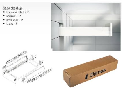 BLUM sada Antaro M 650 mm/65 kg, Blumotion/TOB, šedá R9006