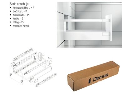 BLUM sada Antaro D 500 mm/65 kg, Blumotion/TOB, šedá R9006