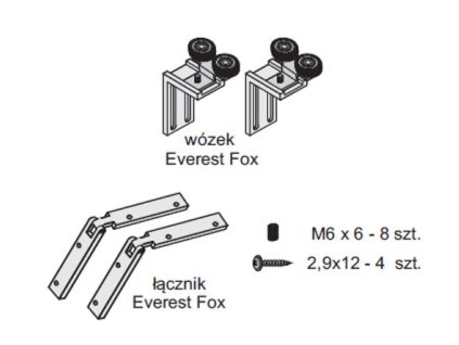 SEVROLL 10229-SV Everest sada pro úchytovou lištu Fox II