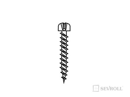 SEVROLL 20041 vrut 2,5x18mm půlkulatá hlava zinek bílý