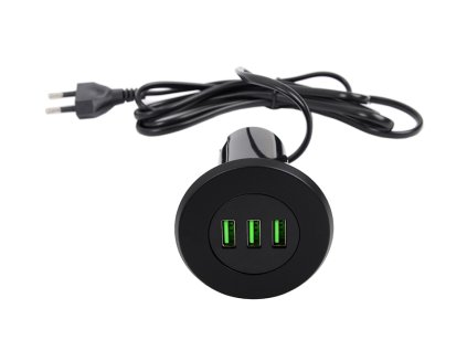 StrongPower USB nabíječka, 3x nabíjecí výstupy, černá