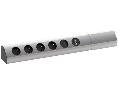 BACHMANN 923.012 Casia, 4x230 vypínač + usb aluminium