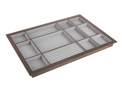 StrongWire organizér na šperky s rámem a tlumeným výsuvem, 700 mm, hnědý