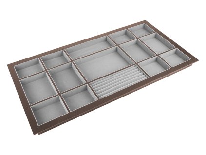 StrongWire organizér na šperky s rámem a tlumeným výsuvem, 900 mm, hnědý