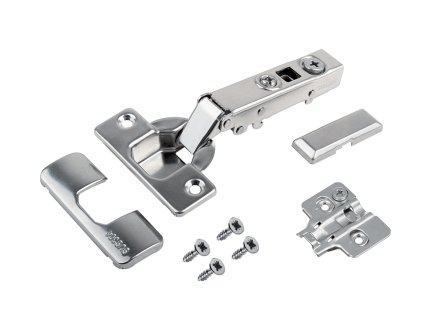 StrongHinges S5 sada nerez závěs 110° nalož. s tlumením klip 3D podložka krytk