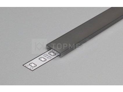 StrongLumio krycí lišta C k LED profilům naklapávací černá 4100mm