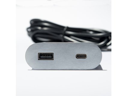 VersaPick, 1x USB A/C, ovál, nerez