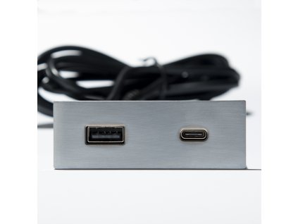 VersaPick, 1x USB A/C, obdélník, nerez