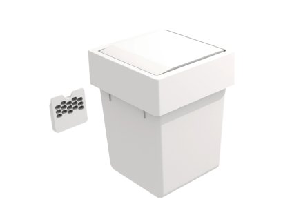 GOLLINUCCI Koš na dveře 5 l s otočným víkem, bílý 174x176x229