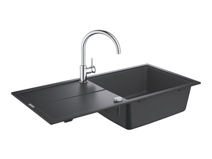 GROHE 31885AP0 Set K400 granitová černá + Bauclassic chrom