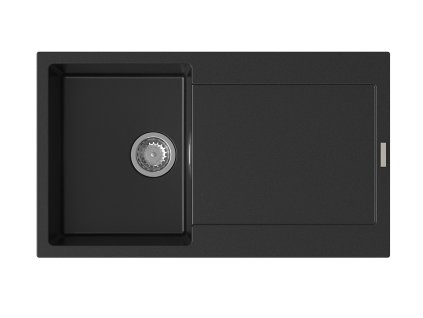 StrongSinks S3 Dřez granit ZALA 860, rozměr 860 x 500 mm, s odkapem, černý