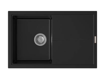 StrongSinks S3 Dřez granit Labe 780, rozměr 780 x 500 mm, s odkapem, černý