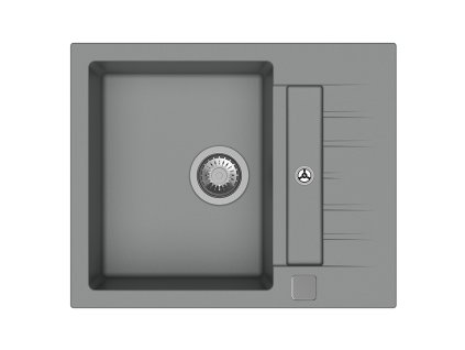 StrongSinks S3 Dřez granit Vardar 615, rozměr 615x500 mm,s odkapem a vanič. šedý
