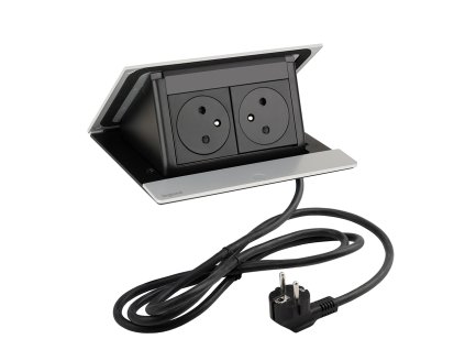 LEGRAND PopUp, 2x230V, eloxovaný hliník