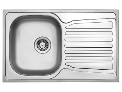 StrongSinks S1 Dřez Nisa, nerez satén 780x480 s odkapem, horní montáž