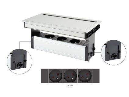 VersaFlap Mono 2.0, 3x 230V, eloxovaný hliník