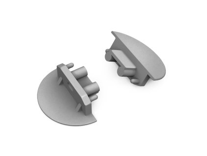 StrongLumio koncovky k profilu Groove 10 gen2 kulatá šedá (pár)