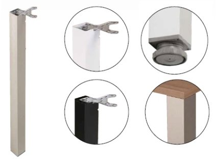 StrongLegs stolová noha TA001, 710R/80x80mm, černá mat