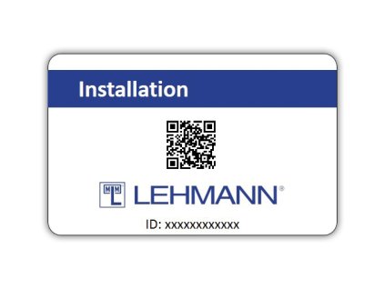 LEHMANN Instalační karta Mifare pro elektronické zámky Lehmann