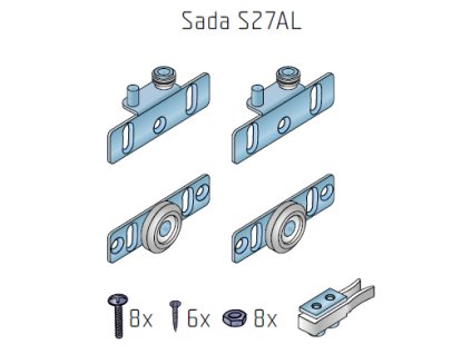 S-S27AL sada kování pro alu dvířka 25 kg