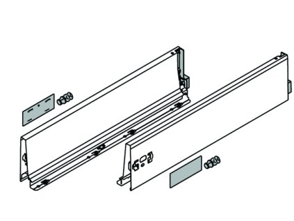 BLUM 378K6502SA bočnice Antaro 650 šedá P+L