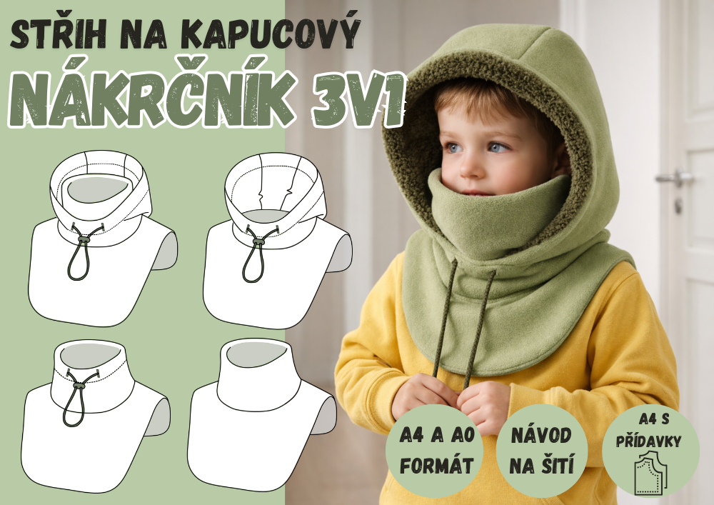 kapucový nákrčník 3v1 pro celou rodinu