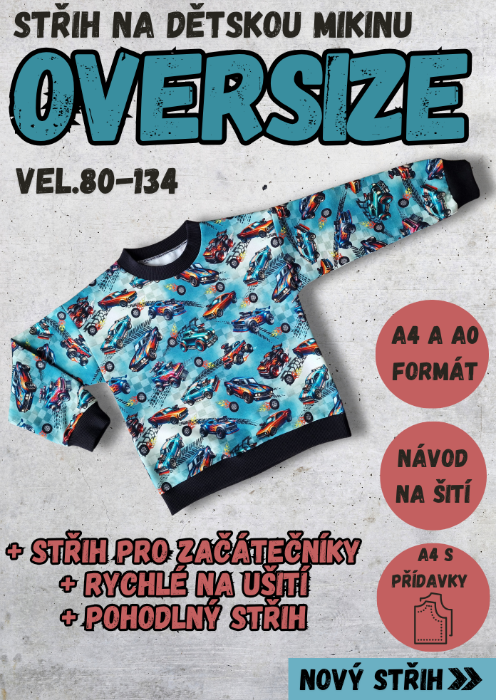 Dětská mikina Oversize vel.80-134-mobil