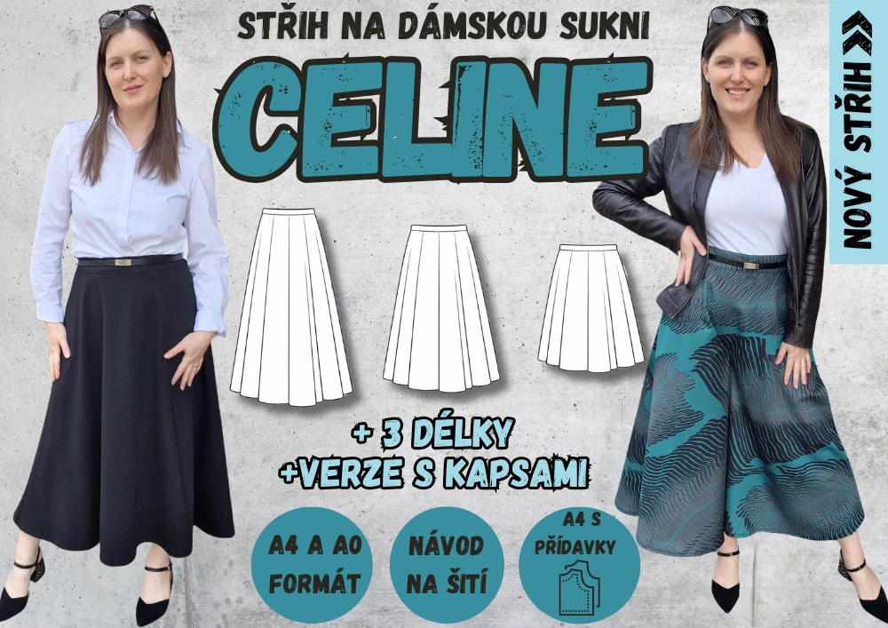 Střih na sukni Celine