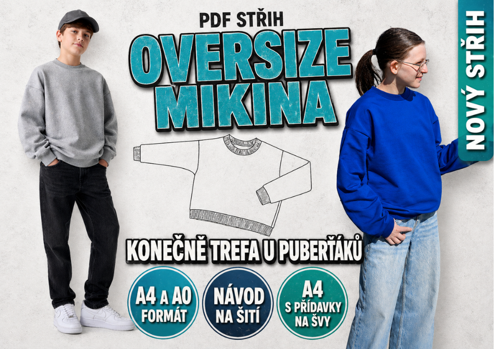 Dětská Oversize mikina ve. 140-170