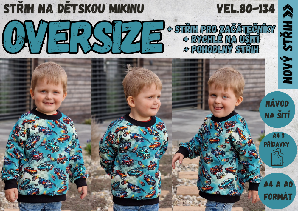 Dětská mikina Oversize vel.80-134