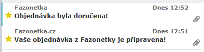 Dva samostatné e-maily po objednávce