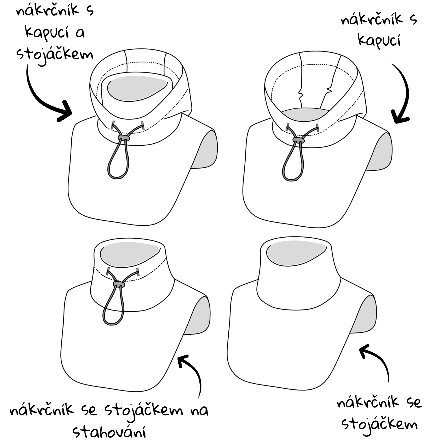 nákrčník_varianty