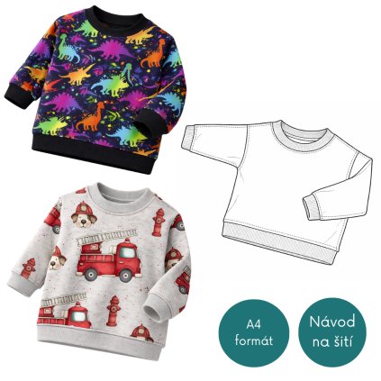 Střih na MIMI overzized mikinu vel.50 86