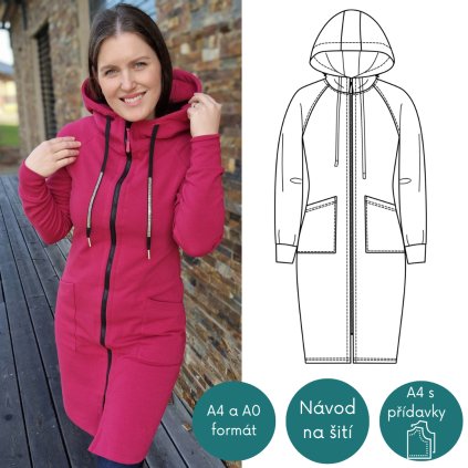 dámská mikina Bára PDF střih Fazonetka ke stažení