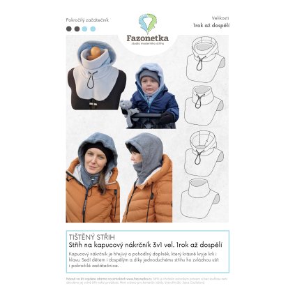 Obal Střih na kapucový nákrčník