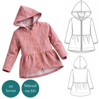 hlavní foto Střih na mikinu s řasením v pase vel.92 116 (5)