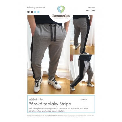 Tištěný střih pánské tepláky Stripe vel. XXS-XXXL