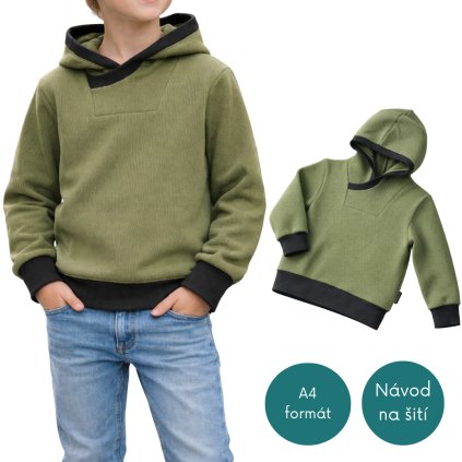 Střih na mikinu 2 varianty vel. 122 152 (1)