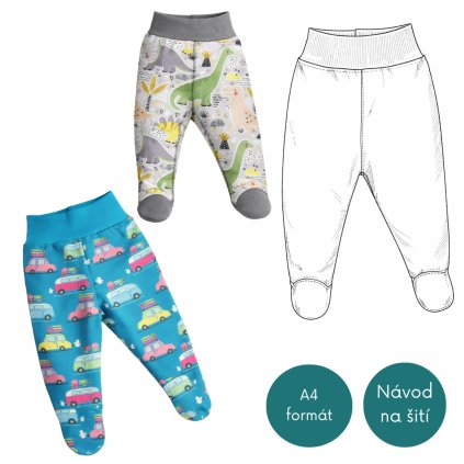 Střih dětské polodupačky vel. 50 86