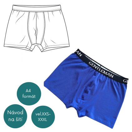 Střih na pánské Boxerky XXS XXXL (1)